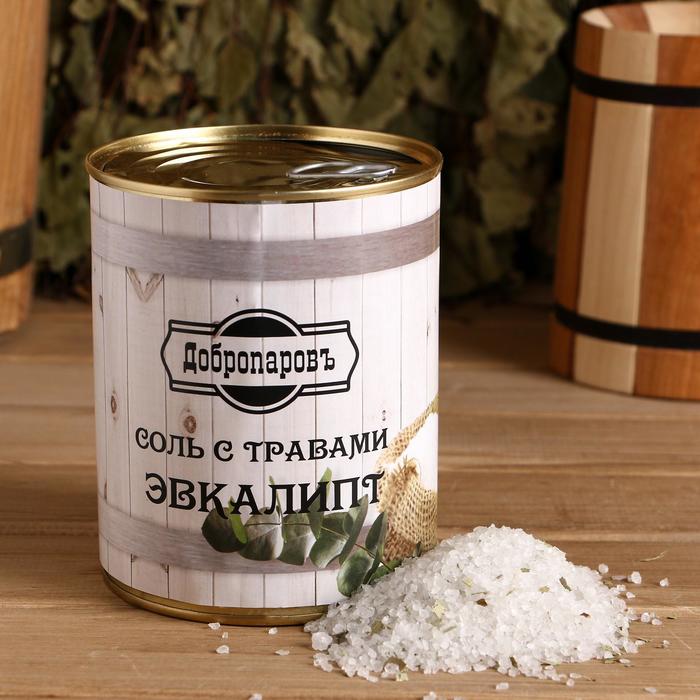 Соль для бани с травами "Эвкалипт" в банке оптом
