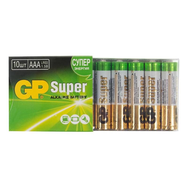 Батарейка GP SUPER LR03 термопленка AAA алкалин. 1,5 V 10 шт/упак оптом