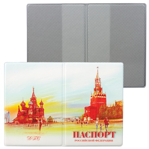 Обложка для паспорта, ПВХ, полноцветный рисунок, дизайн ассорти, ДПС, 2203.ПС оптом