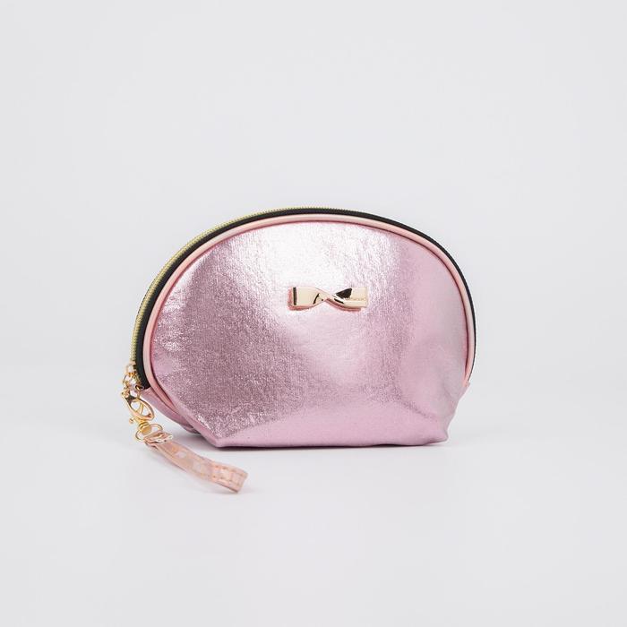 Косметичка-сумка, отдел на молнии, с ручкой, цвет розовый, «Бант» оптом