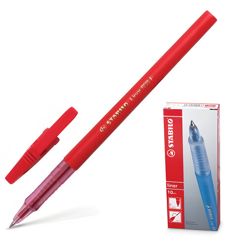 Ручка шариковая STABILO "Liner", КРАСНАЯ, корпус красный, узел 0,7 мм, линия письма 0,3 мм, 808/40 оптом