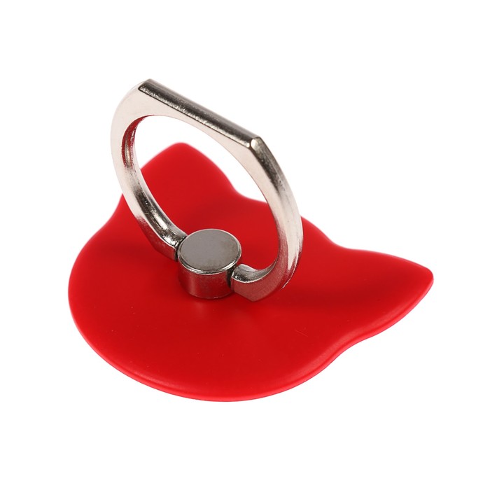 Держатель-подставка с кольцом для телефона LuazON, в форме "Кошки", красный оптом