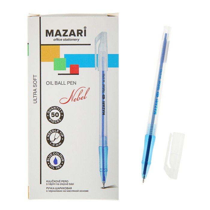 Ручка шариковая Mazari Nebel Ultra Soft, 1.0 мм, синяя, на масляной основе оптом