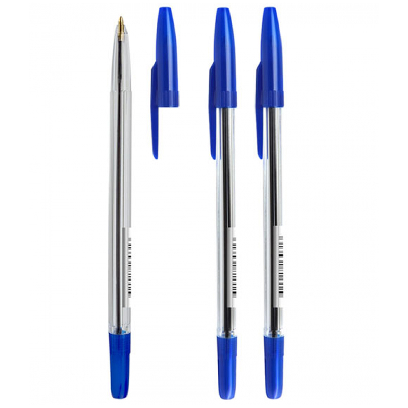 Ручка шариковая СТАММ "511" синяя, 1,0мм, прозрачн оптом