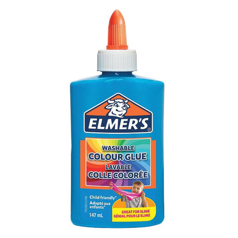 Клей для слаймов канцелярский цветной (непрозрачный) ELMERS Opaque Glue, 147 мл, синий, 2109500 оптом