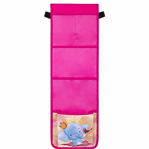 Кармашки-органайзер в шкафчик для детского сада ЮНЛАНДИЯ, 5 карманов, 21х68 см, "Elephant", 271430 оптом