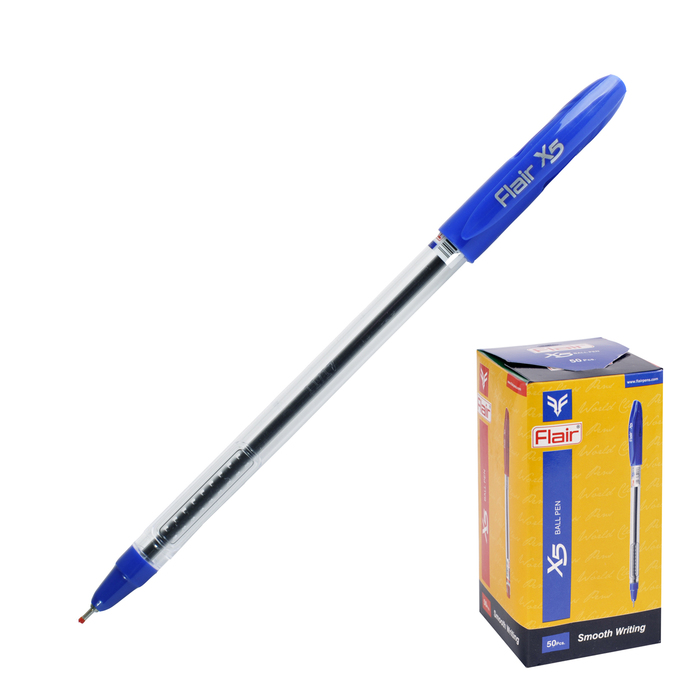 Ручка шариковая Flair X-5, узел-игла 0.7 мм, масляная основа, стержень синий оптом