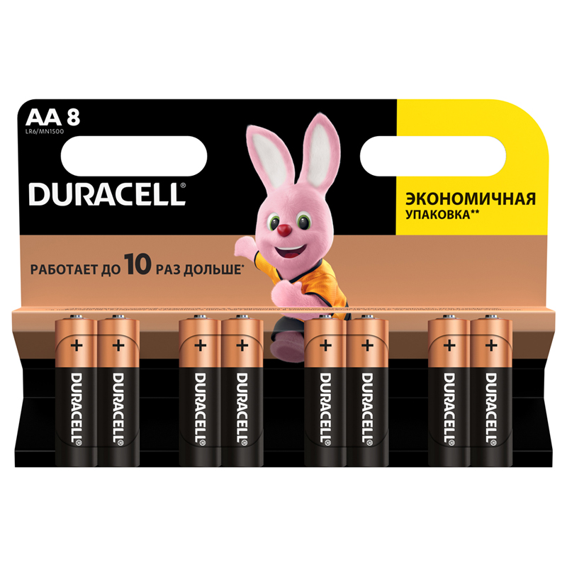 Батарейка Duracell Basic AA (LR06) алкалиновая, 8B оптом