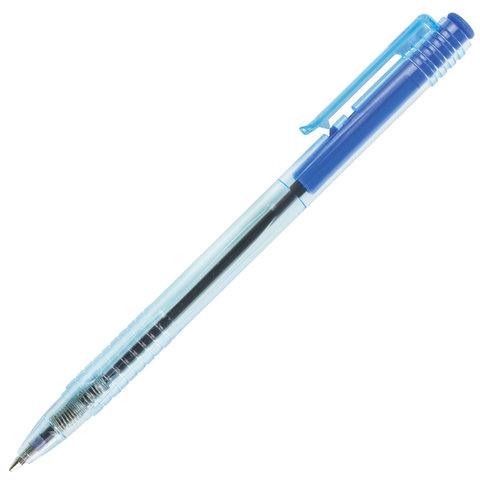 Ручка шариковая масляная автоматическая BRAUBERG "Click Blue", СИНЯЯ, тонированный корпус, узел 1 мм, линия письма 0,5 мм, 142712 оптом