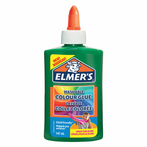 Клей для слаймов канцелярский цветной (непрозрачный) ELMERS Opaque Glue, 147 мл, зеленый, 2109505 оптом
