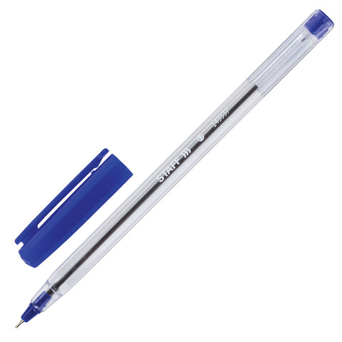 Ручка шариковая масляная STAFF "EVERYDAY OBP-537", СИНЯЯ, прозрачная, узел 0,7 мм, линия письма 0,35 мм, 143537 оптом