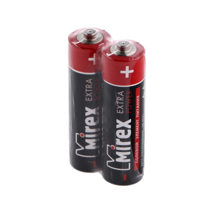 Батарейка солевая Mirex, AA, R6-2S, 1.5В, спайка, 2 шт. оптом