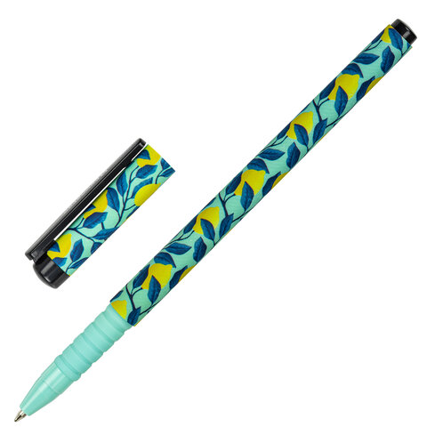 Ручка шариковая BRAUBERG SOFT TOUCH GRIP "CITRUS", СИНЯЯ, мягкое покрытие, узел 0,7 мм, 143717 оптом