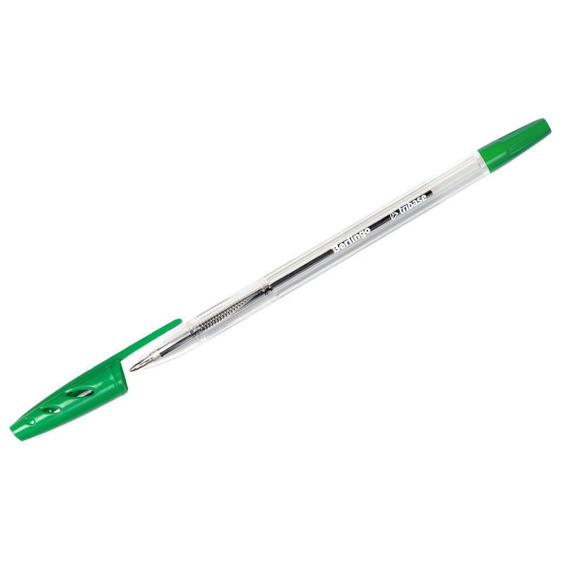 Ручка шариковая Berlingo "Tribase" зеленая, 1,0мм оптом