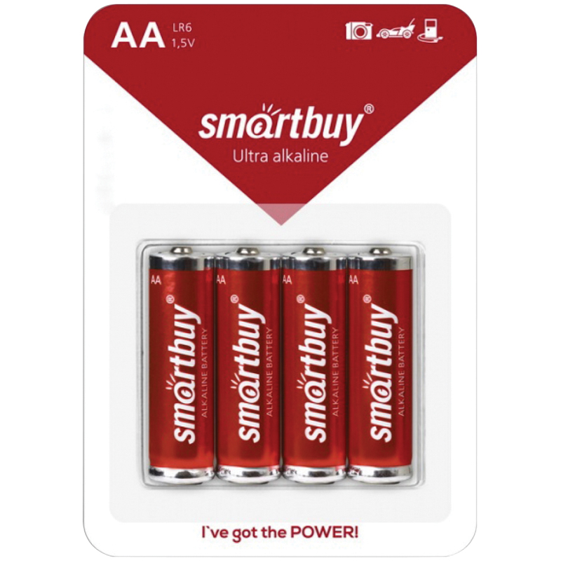 Батарейка SmartBuy AA (LR06) алкалиновая, BC4 оптом