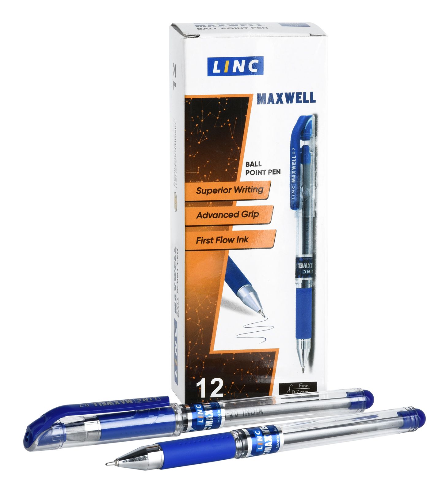 Ручка шариковая LINC MAXWELL 0,70 мм синяя круглый корпус оптом