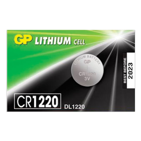 Батарейка GP Lithium, CR1220, литиевая, 1 шт., в блистере (отрывной блок), CR1220RA-7C5 оптом