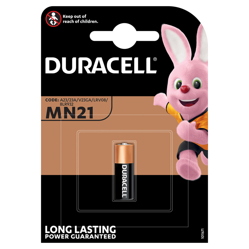 Батарейка Duracell MN21 (23A) 12V алкалиновая, 1BL оптом