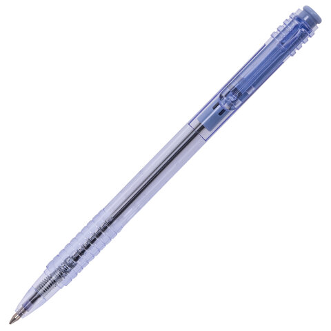 Ручка шариковая масляная автоматическая BRAUBERG "Click Blue", СИНЯЯ, тонированный корпус, узел 1 мм, линия письма 0,5 мм, 142712 оптом